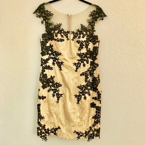 DECODE 1.8 Cap Sleeve Lace Embroidery Trim Dress